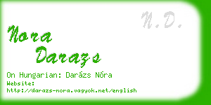 nora darazs business card