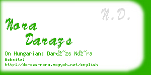 nora darazs business card